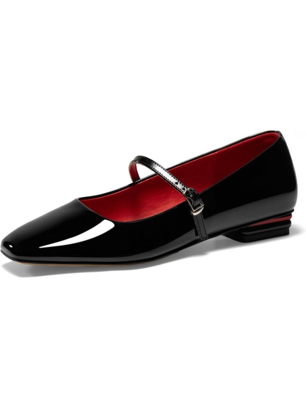 GotSoft Women's Black Rubber Faux Leather Closed Toe Buckle Slip On Classy Shoes